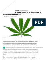 5 Posturas A Favor y 5 en Contra de La Legalización de La Marihuana en México
