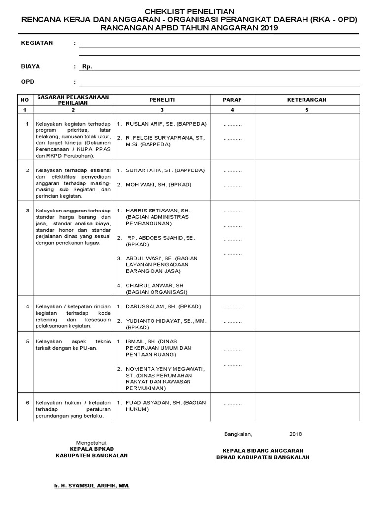 Rencana Kerja dan Anggaran APBD 2019 | PDF | Sains & Matematika ...