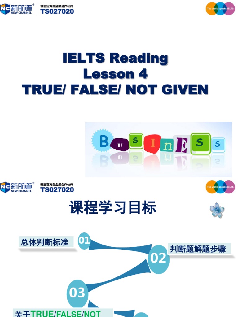 Lesson 4 true false not given pdf