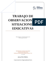 TRABAJO DE OBSERVACIÓN DE SITUACIONES EDUCATIVAS