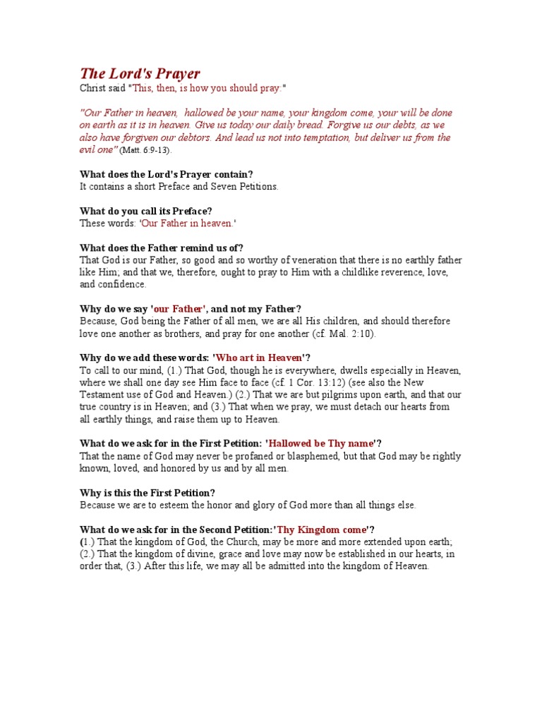 Understanding the Lord's Prayer | PDF | Lord's Prayer | Mythology