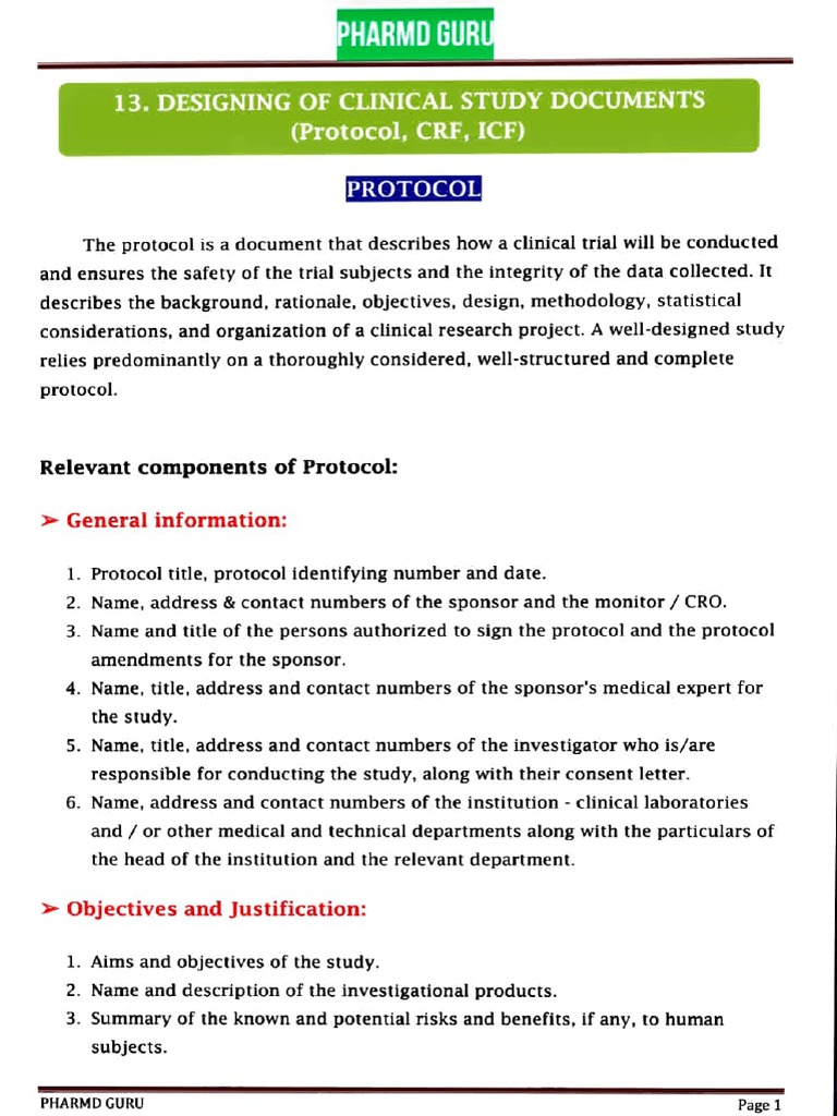 Designing of Clinical Study Documents PDF Informed Consent