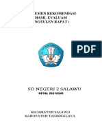 Dokumen Rekomendasi Hasil Evaluasi (Notulen Rapat) SD 2 Saalwu