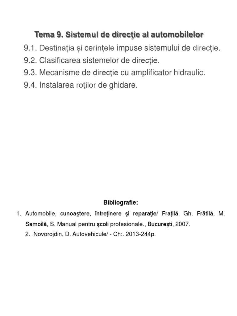 Tema 9. Sistemul de Directie | PDF