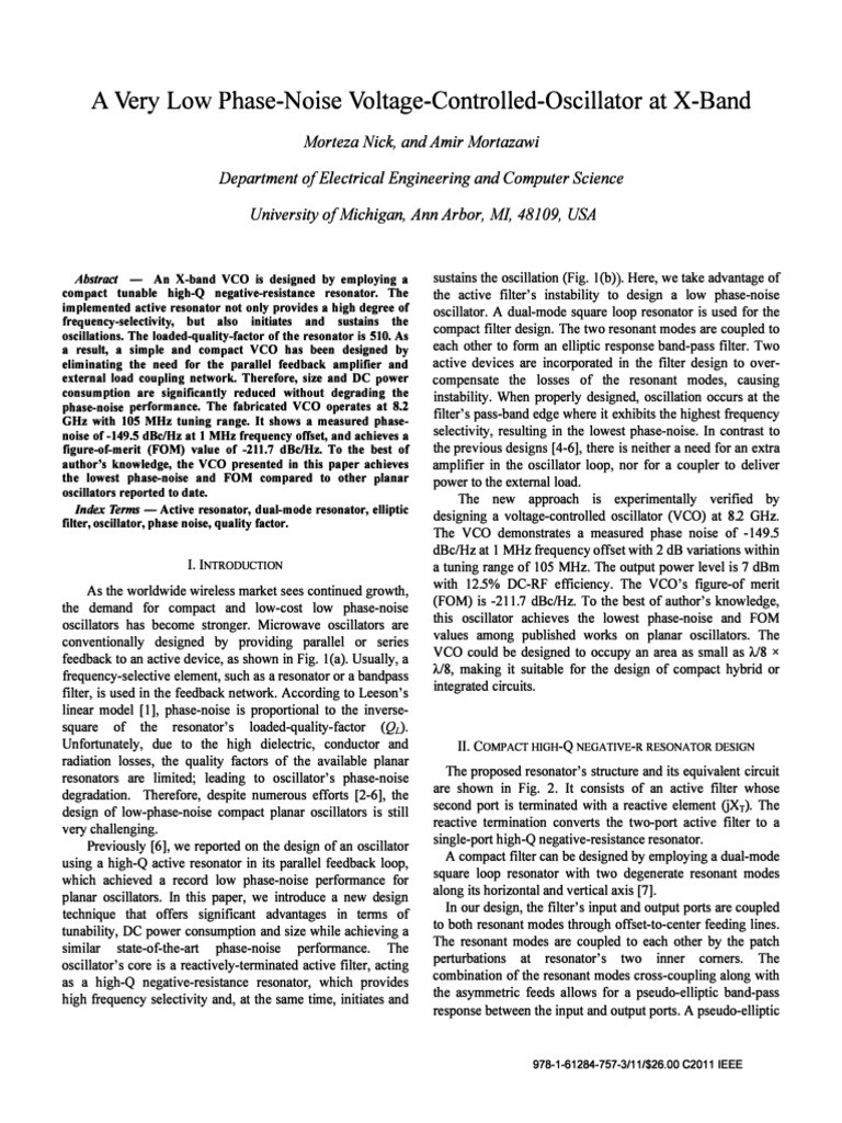 Nick 2011 PDF Electronic Filter Electronic Oscillator