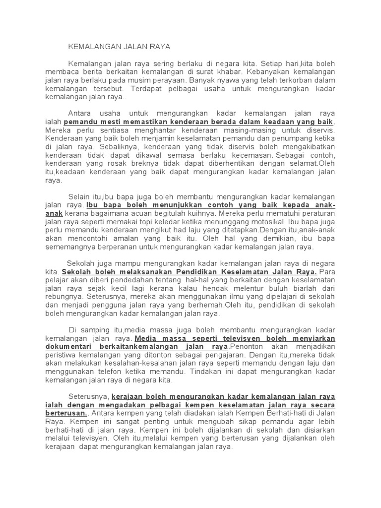 Karangan 48 - Kemalangan Jalan Raya | PDF