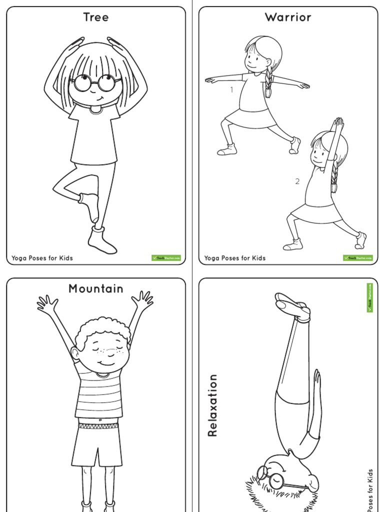 TeachStarter Yoga Poses For Kids Posters - 25083 | PDF