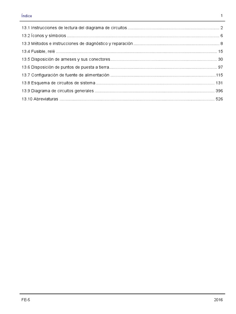 FE5 Wiring DiagramSpanish20170447 PDF Diodo Relé