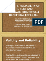 Validity and Reliability in Language Testing