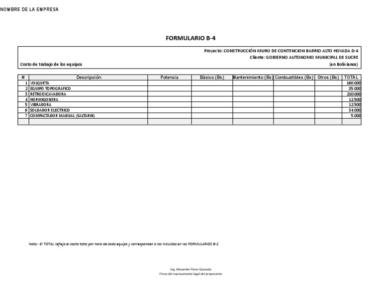 Formulario B 4 | PDF