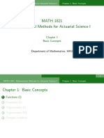 MATH 1821 Mathematical Methods For Actuarial Science I: Basic Concepts