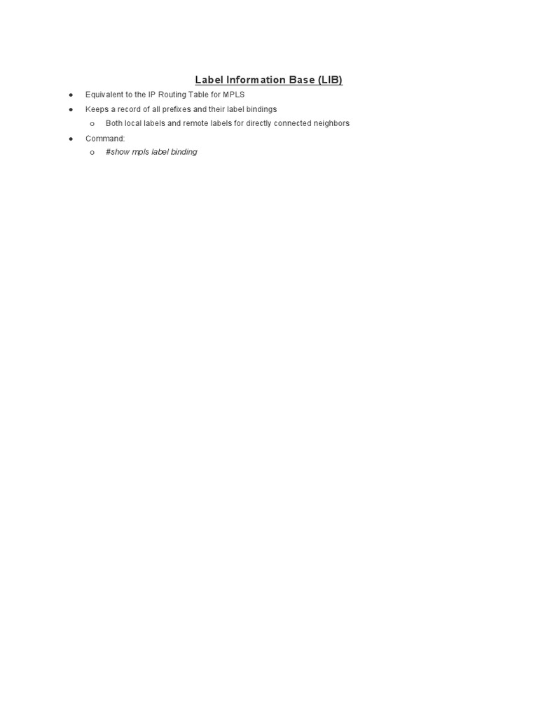 Label Information Base PDF