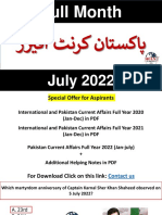 Pakistan Current Affairs July 2022