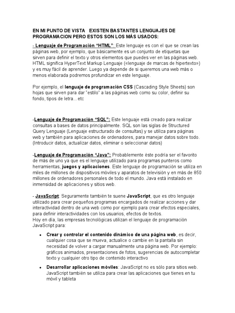 Lenguajes De Programacion Or Pdf Or Lenguaje De Programacion