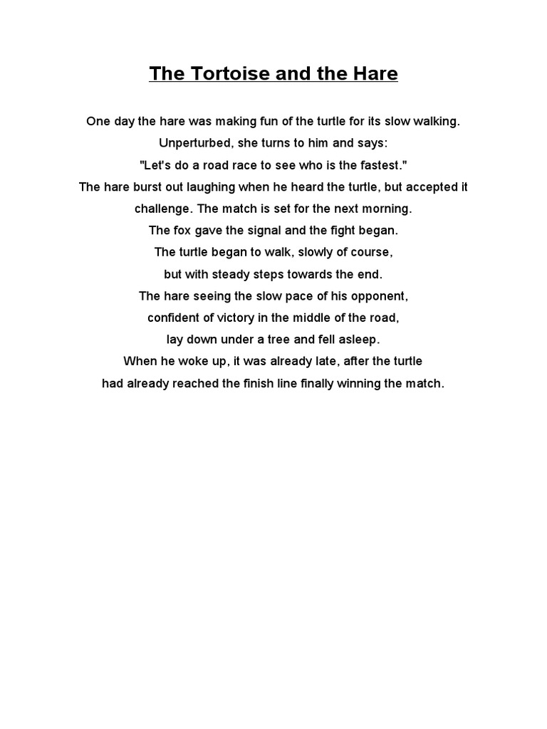 The Tortoise and the Hare | PDF