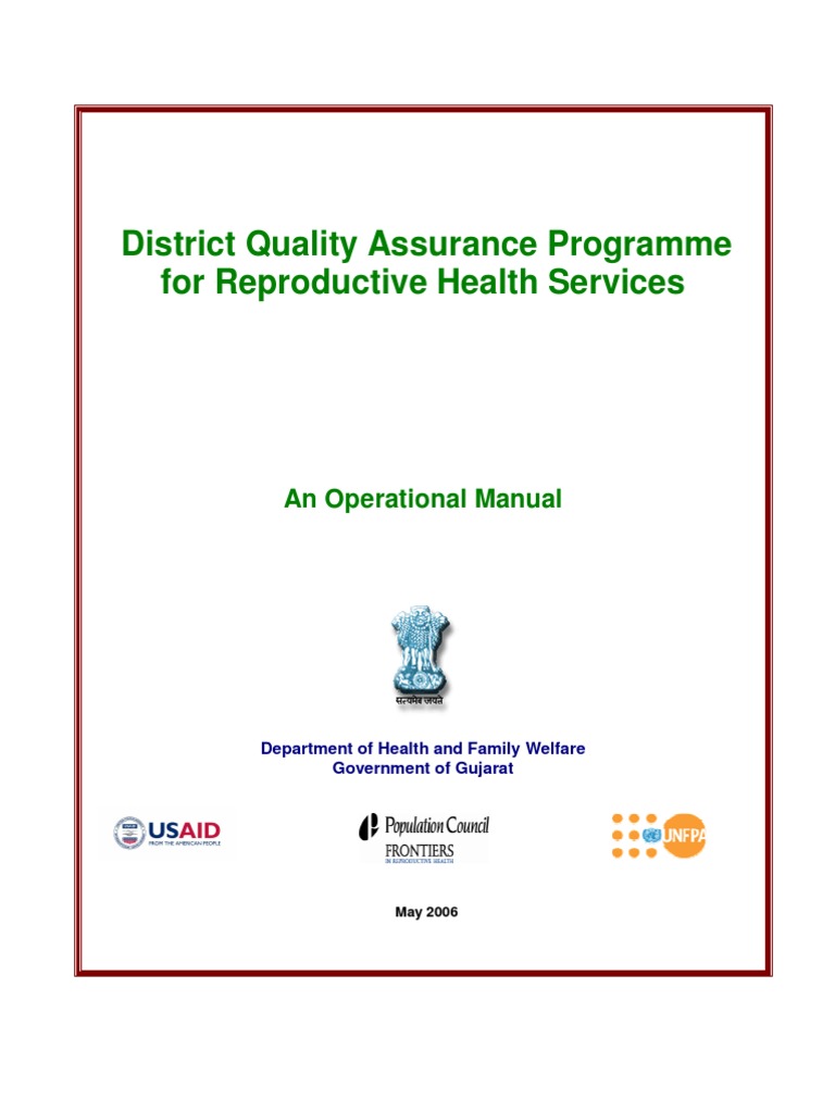 District Quality Assurance Programme for Reproductive Health Services