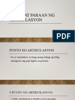 Punto at Paraan NG Artikulasyon