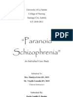 Paranoid Schizoprenia (Individual Case)