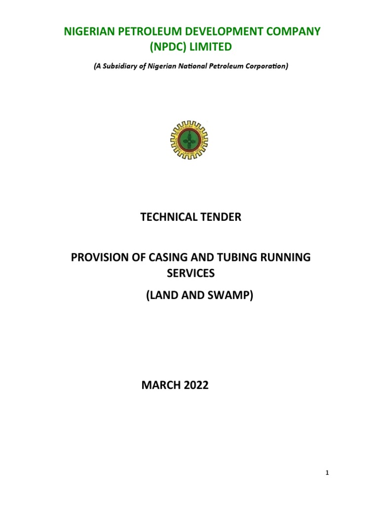 Technical ITB Casing & Tubing Running Services Land & Swamp PDF Employment Policy