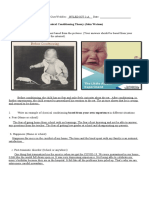 Watsons Classical Conditioning Theory