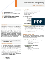 MODULE 2.2 Antepartum - Pregnancy Module NURSING NOTES