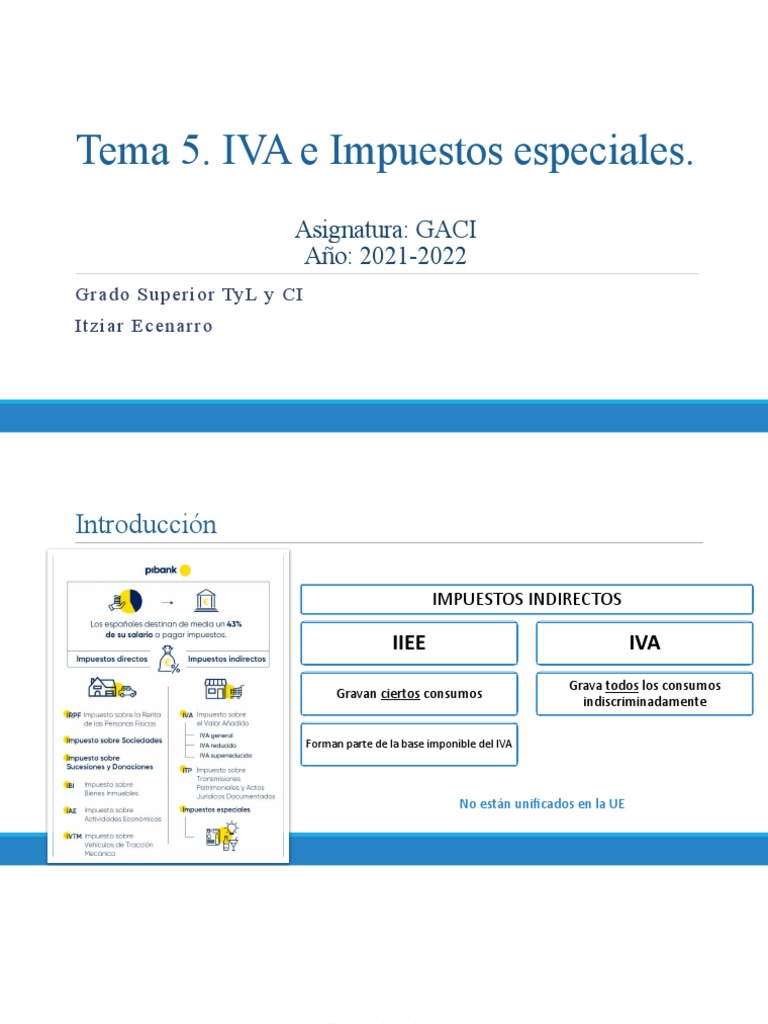 IVA e Impuestos indirectos | PDF | Impuestos | Impuesto al valor agregado