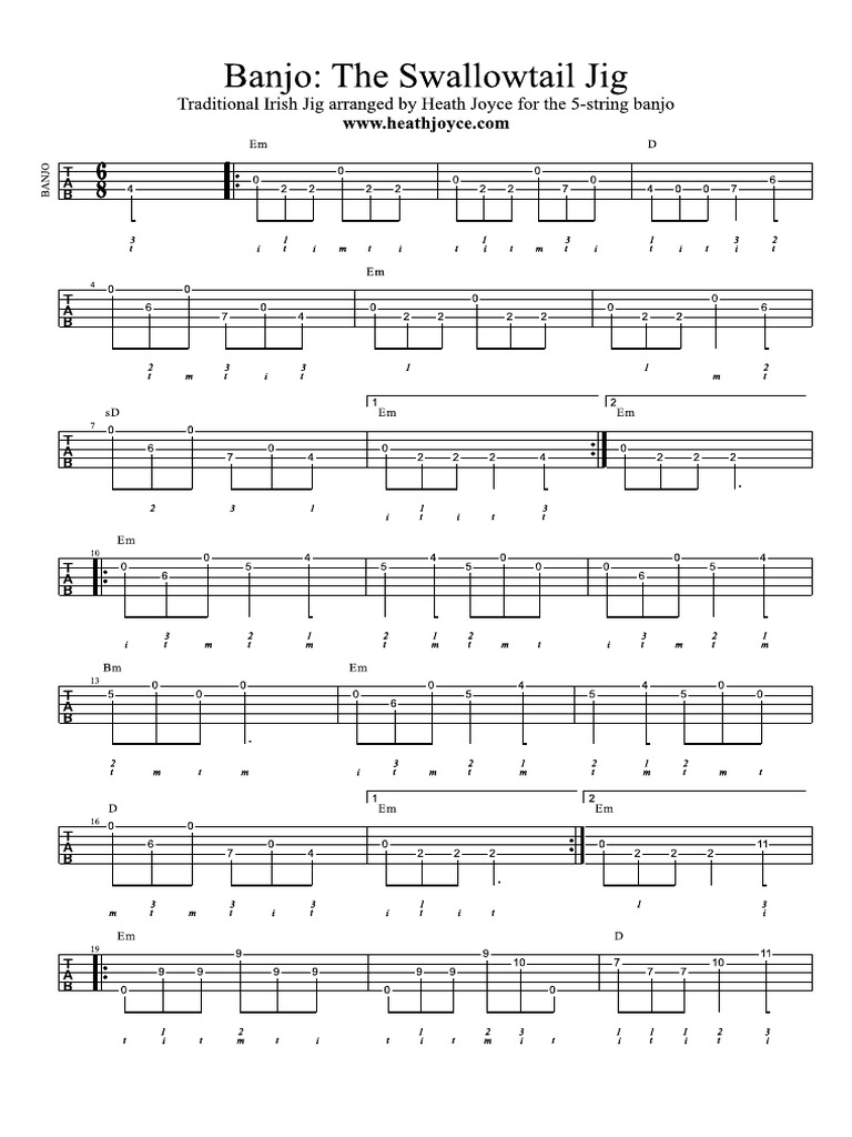 Banjo the Swallowtail Jig PDF