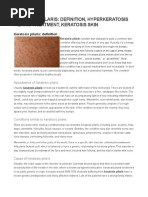 Hyperkeratosis Pilaris Pathology Dermatitis
