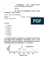 Ciclo Menstrual Hormônios Biologia CEFET-MG