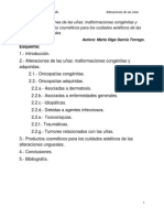 Esquema:: Adquiridas. Productos Cosméticos para Los Cuidados Estéticos de Las Alteraciones Ungueales