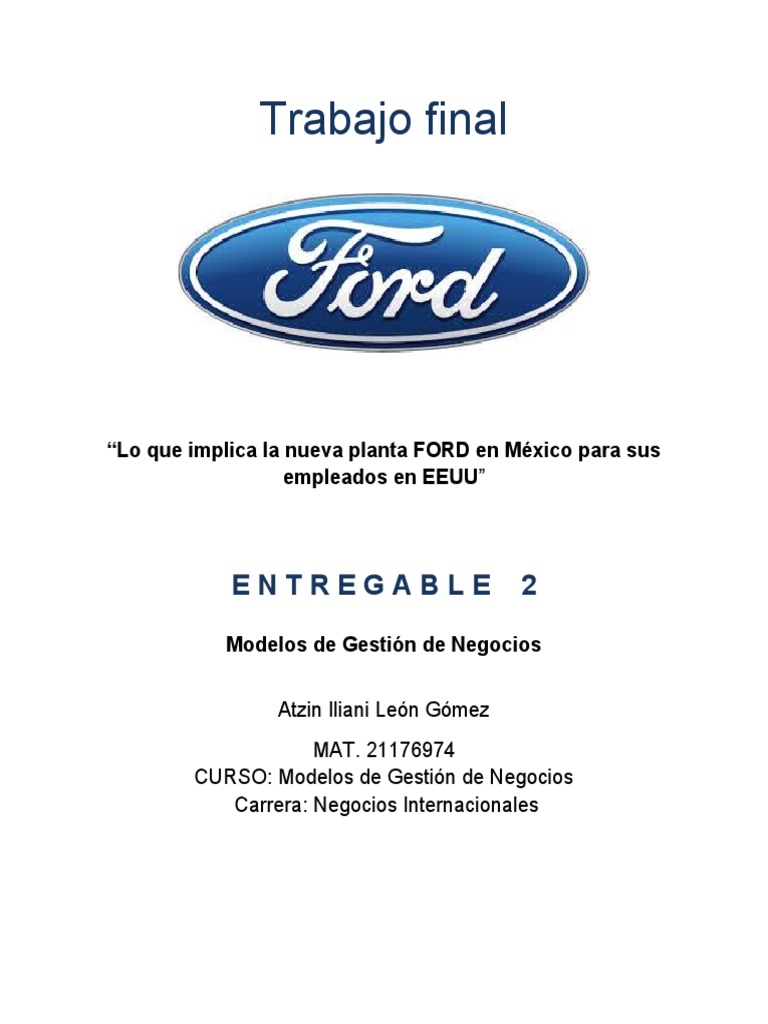 Caso Ford | PDF | Compania de motores ford | México