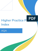 Higher Practice Paper Index AQA