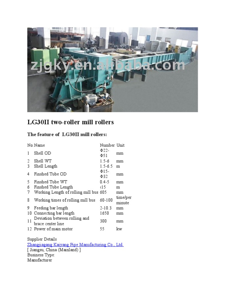 LG30II Two-Roller Mill Specifications | PDF
