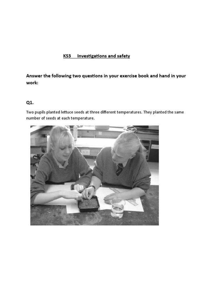KS3 Investigations and Safety PDF