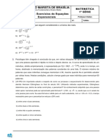 Lista de exercícios de equações exponenciais