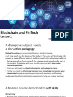 Blockchain and FinTech - Lecture 1 Courses 2022
