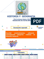 Primero Básico Historia Días - Meses - Ubicación Temporal SEMANA 25 A 29 de ABRIL