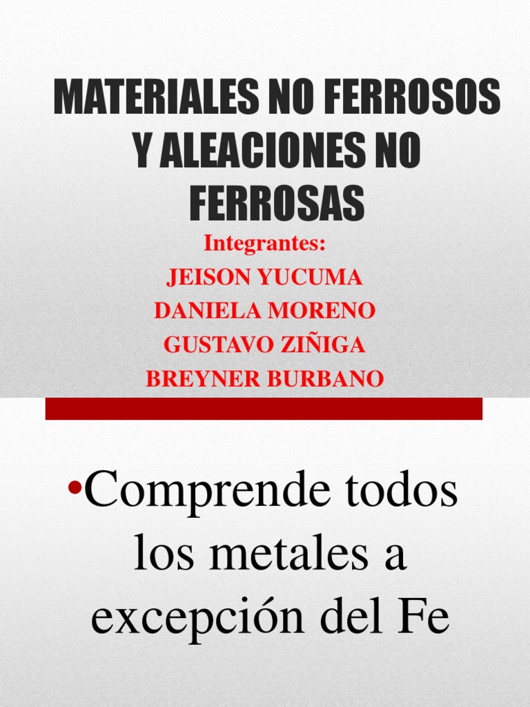 Materiales No Ferrosos y Aleaciones No Ferrosas | PDF | Cobre | Aluminio