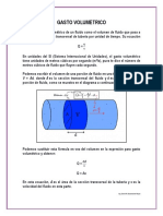 Gasto Volumetrico y Ec. de Continuidad