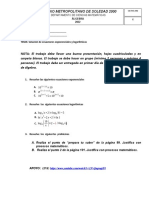 Taller de Ecuaciones Exponenciales y Logarítmicas