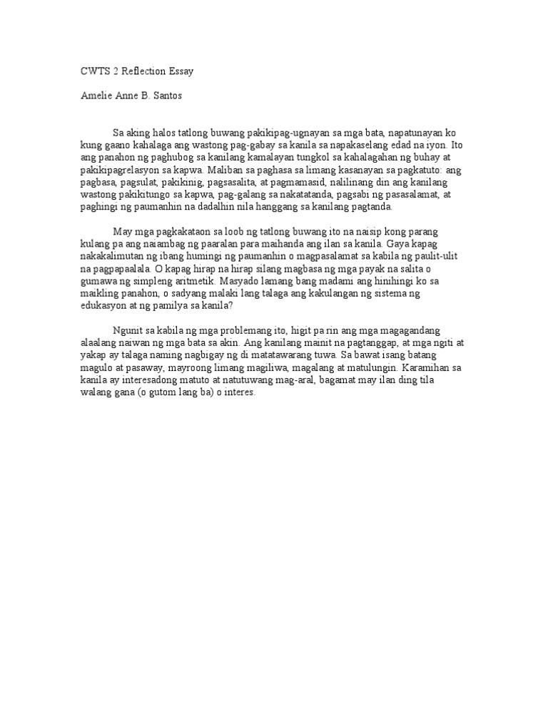 CWTS 2 Reflection Essay | PDF