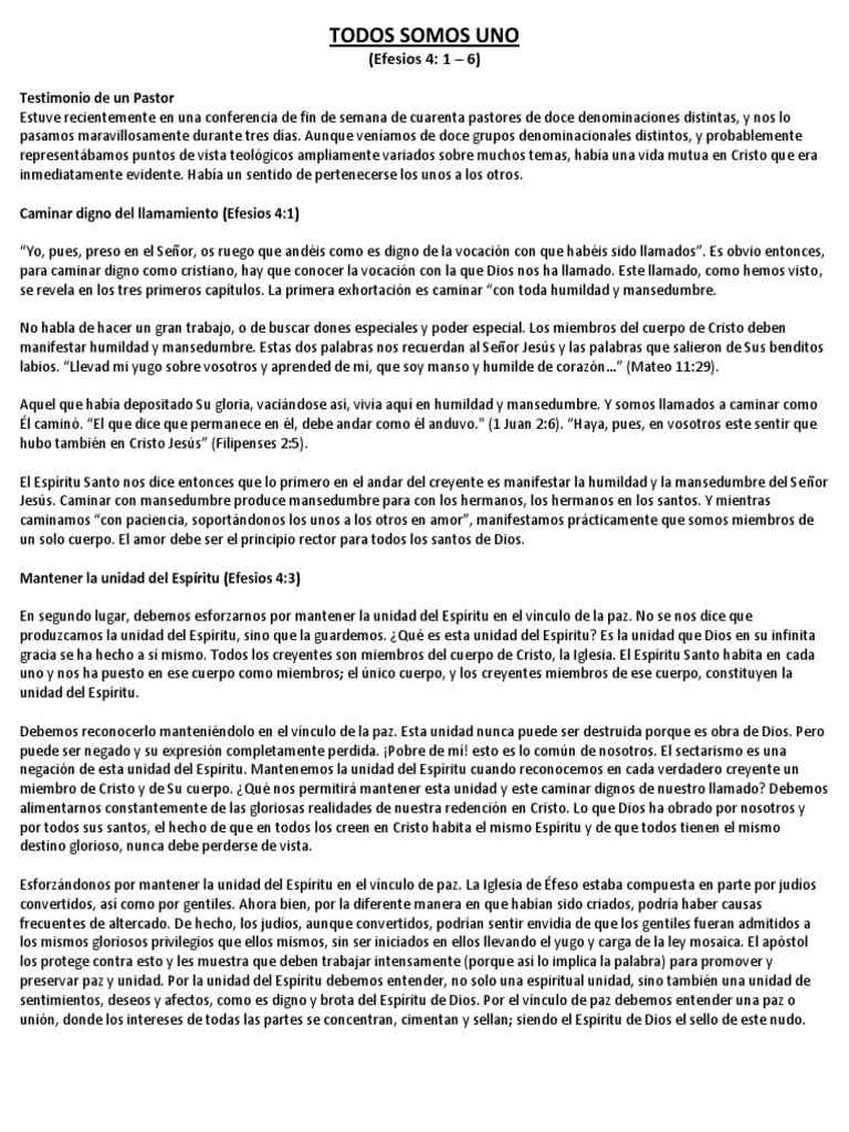 Unidad en Cristo y amor fraternal | PDF | Cristo (título) | espíritu Santo