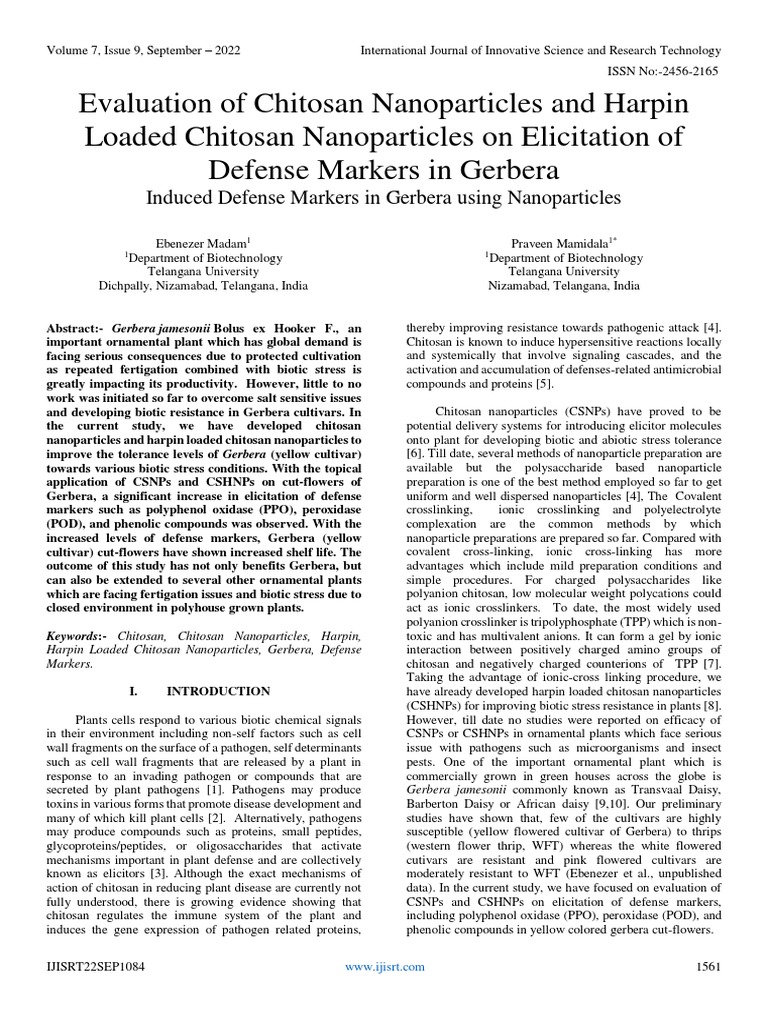 Evaluation of Chitosan Nanoparticles and Harpin Loaded Chitosan ...