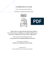 Impacto de Las Variaciones Del Precio Del Petroleo en Las Finanzas de Las Empresas Salvadoreñas D