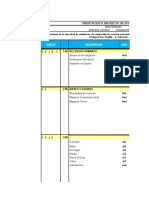 Estructura de Presupuesto Proyecto de Investigacion Quezada Castillo