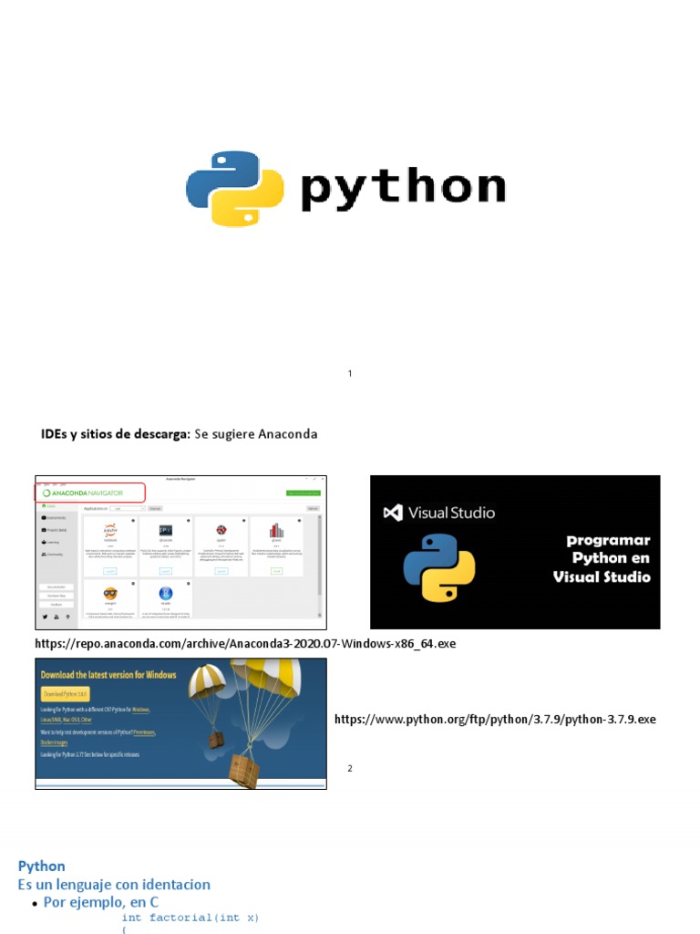Python Intro | PDF | Python (lenguaje de programación) | Lenguaje de ...