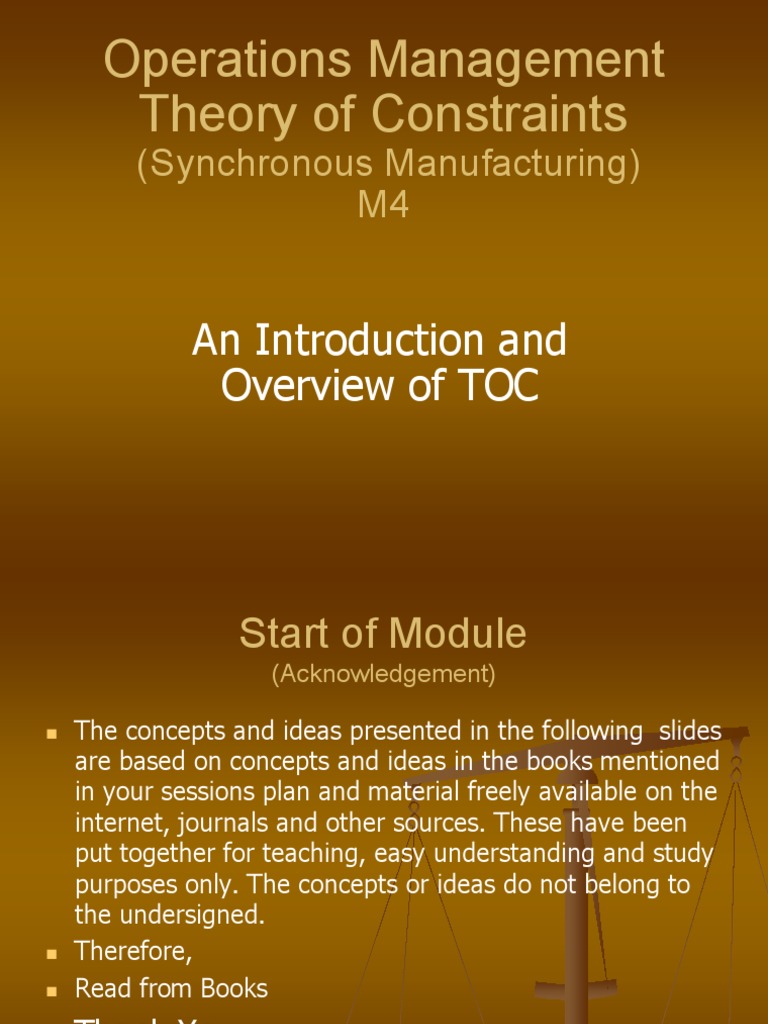 Overview of Theory of Constraints | PDF | Inventory | Return On Investment