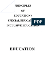 Principles OF Education / Special Education/ Inclusive Education