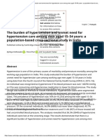 The Burden of Hypertension and Unmet Need For Hypertension Care Among Men Aged 15-54 Years: A Population-Based Cross-Sectional Study in India