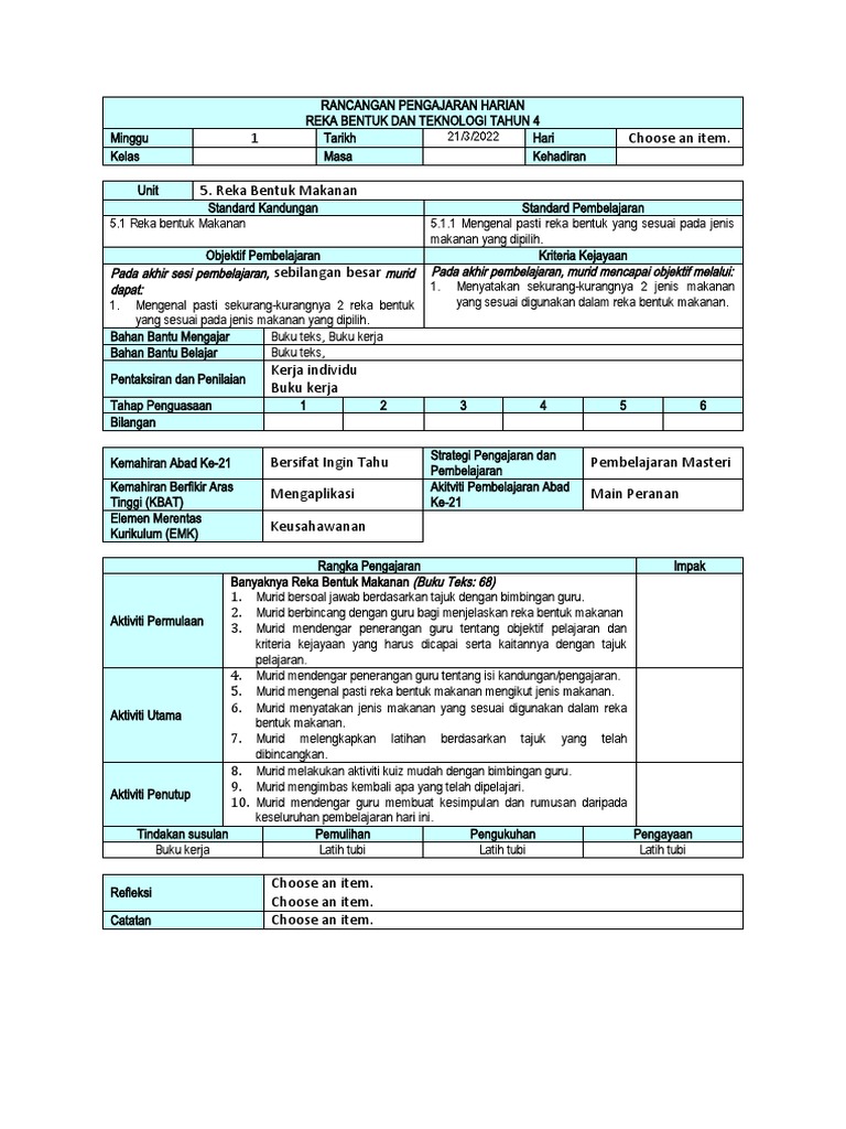 Reka Bentuk Makanan | PDF